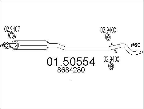 MTS Средний глушитель выхлопных газов 01.50554