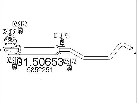 MTS Средний глушитель выхлопных газов 01.50653