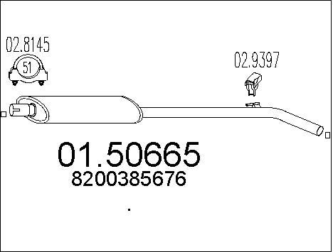 MTS Средний глушитель выхлопных газов 01.50665