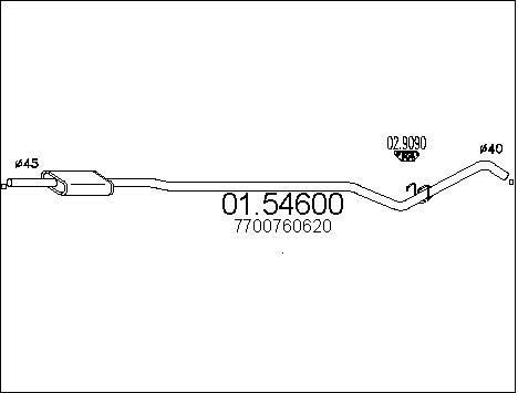 MTS Средний глушитель выхлопных газов 01.54600