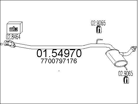 MTS Средний глушитель выхлопных газов 01.54970