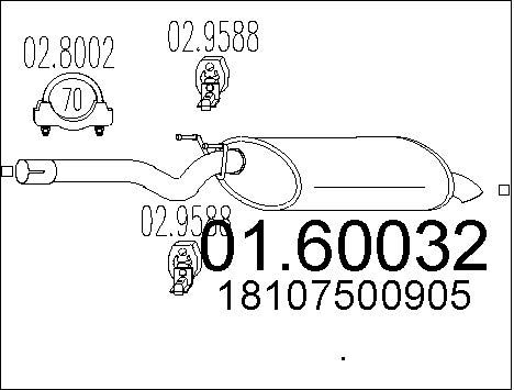 MTS Глушитель выхлопных газов конечный 01.60032