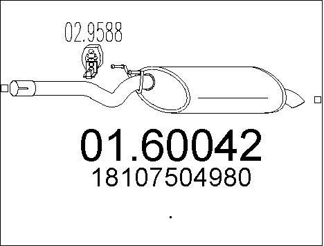 MTS Глушитель выхлопных газов конечный 01.60042