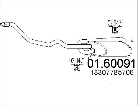 MTS Глушитель выхлопных газов конечный 01.60091