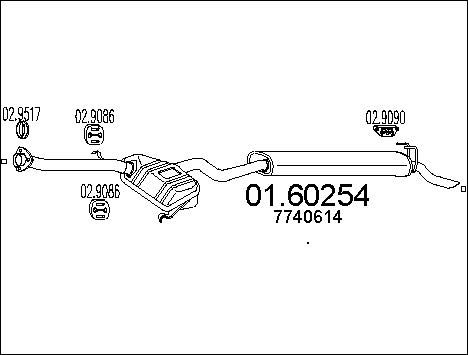 MTS Глушитель выхлопных газов конечный 01.60254