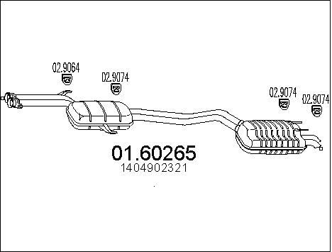 MTS Глушитель выхлопных газов конечный 01.60265