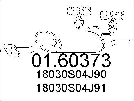 MTS Глушитель выхлопных газов конечный 01.60373