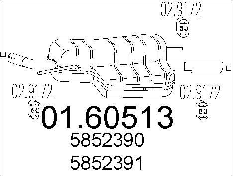 MTS Глушитель выхлопных газов конечный 01.60513