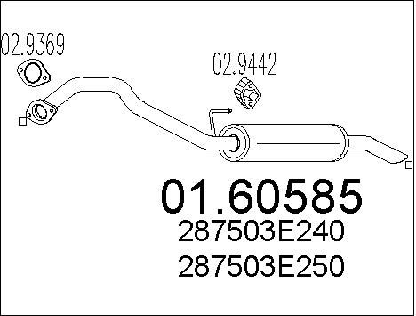 MTS Глушитель выхлопных газов конечный 01.60585