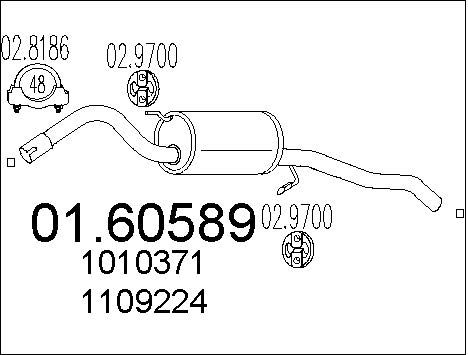 MTS Глушитель выхлопных газов конечный 01.60589