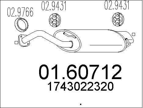 MTS Глушитель выхлопных газов конечный 01.60712