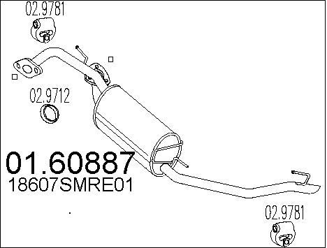 MTS Глушитель выхлопных газов конечный 01.60887