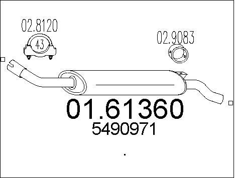 MTS Глушитель выхлопных газов конечный 01.61360