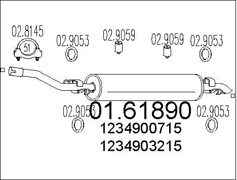 MTS Глушитель выхлопных газов конечный 01.61890