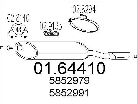 MTS Глушитель выхлопных газов конечный 01.64410