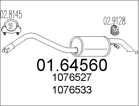 MTS Глушитель выхлопных газов конечный 01.64560
