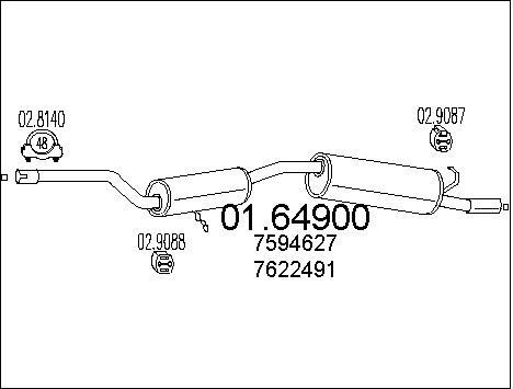 MTS Глушитель выхлопных газов конечный 01.64900