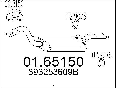MTS Глушитель выхлопных газов конечный 01.65150