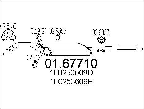 MTS Глушитель выхлопных газов конечный 01.67710