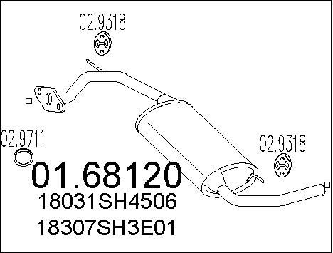 MTS Глушитель выхлопных газов конечный 01.68120