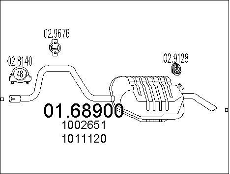 MTS Глушитель выхлопных газов конечный 01.68900