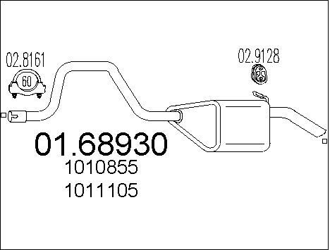 MTS Глушитель выхлопных газов конечный 01.68930