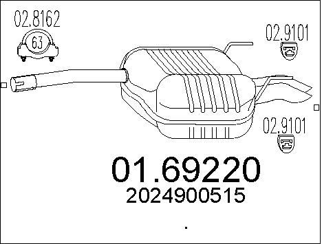 MTS Глушитель выхлопных газов конечный 01.69220