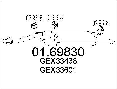 MTS Глушитель выхлопных газов конечный 01.69830
