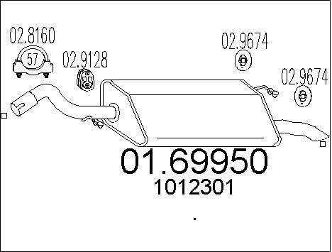 MTS Глушитель выхлопных газов конечный 01.69950