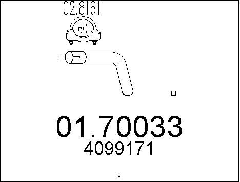 MTS Труба выхлопного газа 01.70033