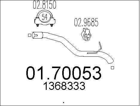 MTS Труба выхлопного газа 01.70053