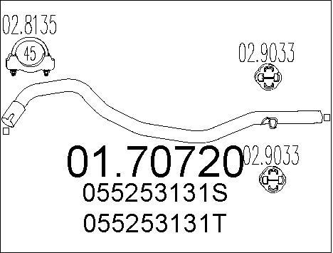 MTS Труба выхлопного газа 01.70720