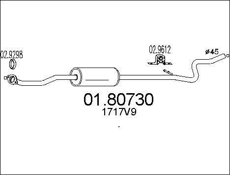 MTS Средний глушитель выхлопных газов 01.80730
