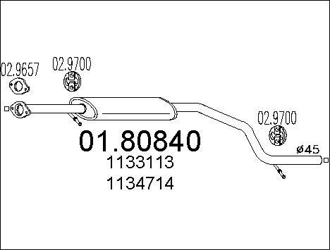 MTS Средний глушитель выхлопных газов 01.80840