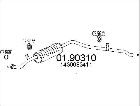 MTS Глушитель выхлопных газов конечный 01.90310
