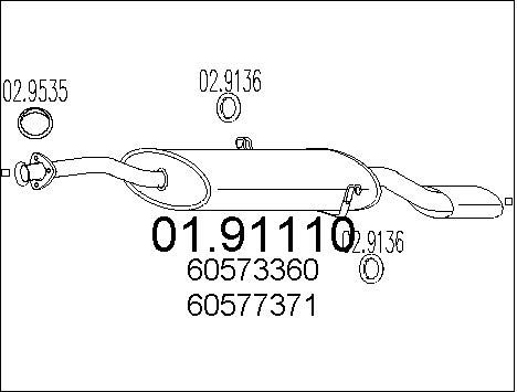 MTS Глушитель выхлопных газов конечный 01.91110