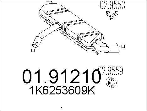 MTS Глушитель выхлопных газов конечный 01.91210