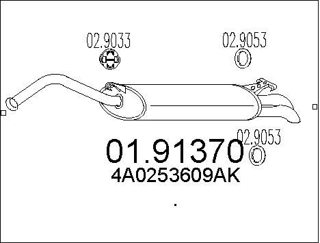 MTS Средний глушитель выхлопных газов 01.91370