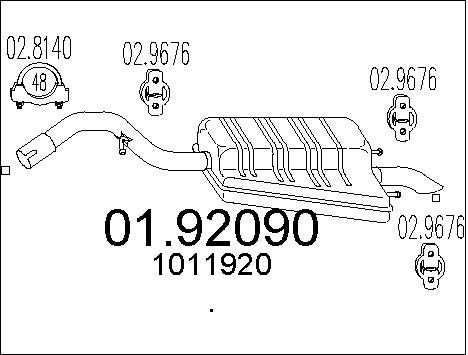 MTS Глушитель выхлопных газов конечный 01.92090