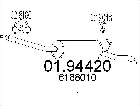 MTS Глушитель выхлопных газов конечный 01.94420