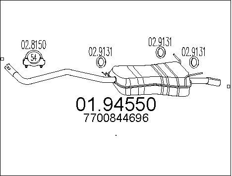 MTS Глушитель выхлопных газов конечный 01.94550