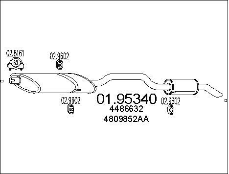 MTS Глушитель выхлопных газов конечный 01.95340