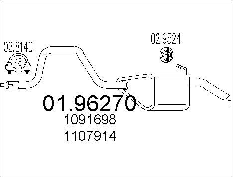 MTS Глушитель выхлопных газов конечный 01.96270