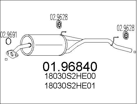 MTS Глушитель выхлопных газов конечный 01.96840