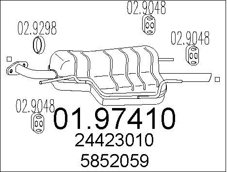 MTS Глушитель выхлопных газов конечный 01.97410