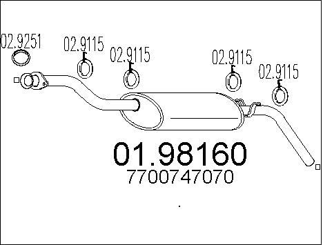 MTS Глушитель выхлопных газов конечный 01.98160