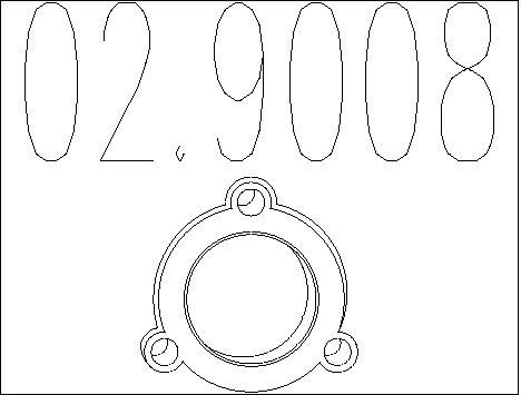 MTS Прокладка, труба выхлопного газа 02.9008