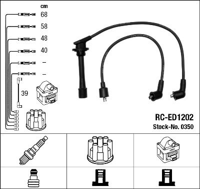 NGK Süütesüsteemikomplekt 0350