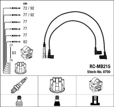 NGK Süütesüsteemikomplekt 0750