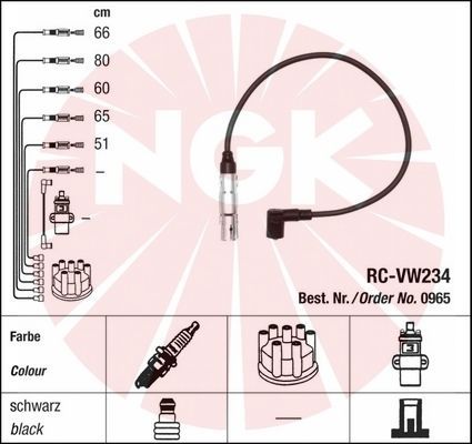 NGK Комплект проводов зажигания 0965